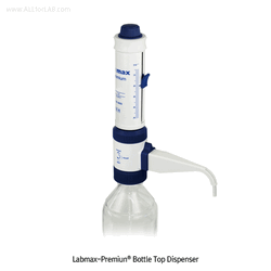 “witeg” Labmax premium Dispenser Set, Built-in Recalibration & Mechanical Air-purging, 0.25~100㎖ With Glass-cylinder·FEP Ejection Channel·PTFE Piston·Safety-Lock·Rocker Switch-control·GL-Screw Adapter Set Universal Chemical Compatibility, Individual Certi