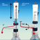 “witeg” Labmax premium Dispenser Set, Built-in Recalibration & Mechanical Air-purging, 0.25~100㎖ With Glass-cylinder·FEP Ejection Channel·PTFE Piston·Safety-Lock·Rocker Switch-control·GL-Screw Adapter Set Universal Chemical Compatibility, Individual Certi