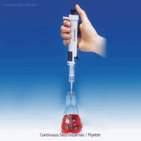 “witeg” WITOPETTE Continuous Step Dispenser/Pipettor, Sterile or Non-sterile With Adapter, 1~5000㎕ at 1-Step (Max. 50㎖), Digital 정밀 연속 Step-분주 겸 피펫터