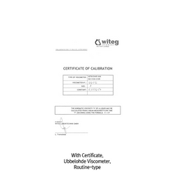 “witeg” Ubbelohde Capillary Viscometer, Routine-Type, for Transparent Liquids & High-Temp or Low-temp. Measurements With Individual Certificate of Calibration, Constant K-value, ASTM/ISO, 우베로데 점도계, 투명 액상용에 적합