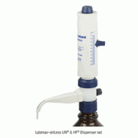 “witeg” Labmax airless & Labmax airless HF Dispensers set, with Automatic Air-purging, Fully Autoclavable, 0.25~100㎖ With PTFE-cylinder·Glass-or PTFE-Piston·FEP-Ejection Channel·Safety-Lock·Precise Screw-controller·GL-Screw Adapter Set Ideal for (1) Solve