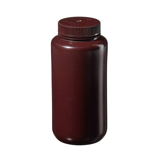 Wide-Mouth Lab Quality Amber HDPE Bottle, 광구병