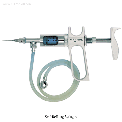 Wheaton® Self-Refilling Dispensers, Dosys® Syringes, 01~9999.99㎖자동 충전 주사기형 분주기, 다용도로 사용가능