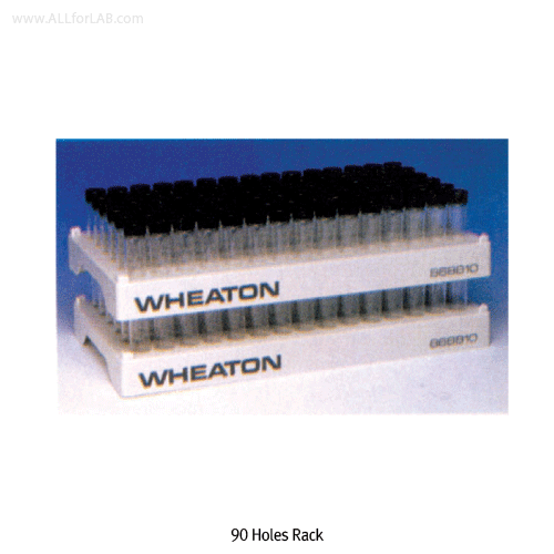 Wheaton® 36~96 Places White Gray PP Vial Racks, Heat Resistant at -10℃+125/140℃, Autoclavable, 각종 바이알용 랙
