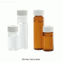 Wheaton® Premium 20~40㎖ EPA Vials and Screwcaps, ASTM·EPA·ISO·USP With Clear & Amber, Packaged in Convenient Tray, 20~40㎖ EPA 프리미엄 바이알, 캡 별도