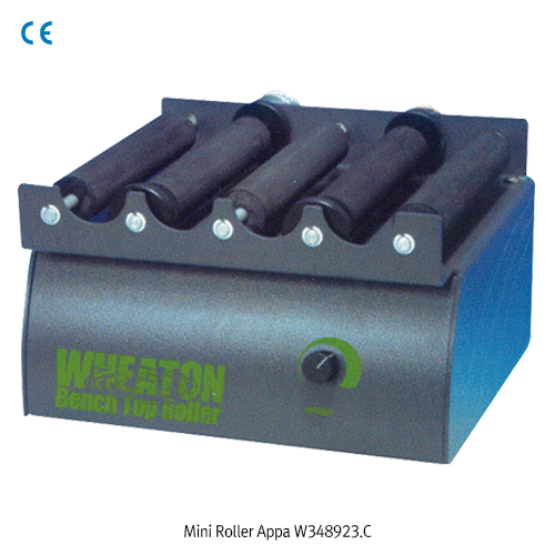 Wheaton® Mini Bottle Roller Culture Apparatus, Bench-top type, 4 Bottles per Deck For Bottle(Φ38~60mm), 3~45 rpm based on Φ38mm bottle, UL·CSA·CE, 탁상용 (최소형 Bottle) 회전배양기