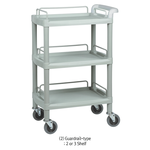 ABS Assembling Utility Carts, Heavy-Duty, with Tray Shelf·Detachable Handle·4 Casters Excellent Resistance Against High Impact·Chemicals·Temp(-40+90℃), ABS 조립식 다용도 카트, 튼튼한 구조의 플라스틱