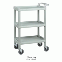 ABS Assembling Utility Carts, Heavy-Duty, with Tray Shelf·Detachable Handle·4 Casters Excellent Resistance Against High Impact·Chemicals·Temp(-40+90℃), ABS 조립식 다용도 카트, 튼튼한 구조의 플라스틱