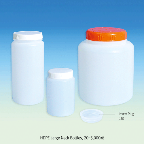 HDPE & PS Cylindrical Screwcapped Jars, 20~5,000㎖ With Large-neck & Straight Sided, 대광구병