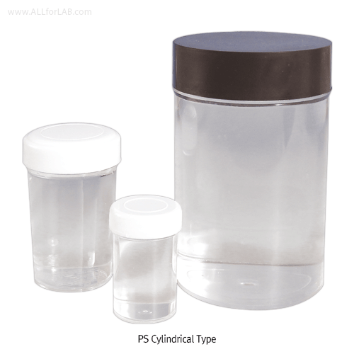 HDPE & PS Cylindrical Screwcapped Jars, 20~5,000㎖ With Large-neck & Straight Sided, 대광구병