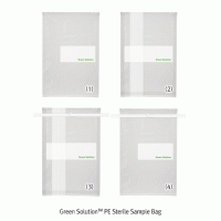 Green SolutionTM Sterile Sample Bag, PE, with White Writing Area, 190×h300mm, 1620㎖ Ideal for Sampling & Stomacher, Plain·Wire·Filter·Filter & Wire-type, 0.1mm Thick, 멸균 샘플백