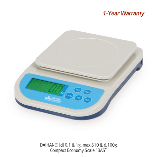 DAIHAN-brand® 0.1~610g, 1~6100g Digital Basic Balance “Bap”, 10~100 Pcs. Counting with Pcs. Count/Bargraph/LCD display, with DC & AC Adapter, 디지털 기본형 바란스