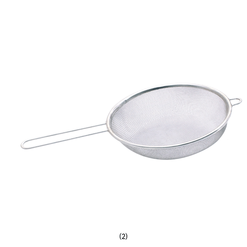 Stainless-steel Mesh Strainer, Rustless, with Hanging Loop & Handle, Φ173~275mm Ideal for Washing·Drying·Storage &c., Lightweight, Durable, 건지기/망체