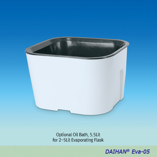 DAIHAN® 0.1~5Lit PREMIUM Rotary Vacuum Evaporator “Eva-05” , Vertical-type, 195mm Auto LiftingWith 2.5Lit Heating Bath(Option 5.5Lit Bath), Up to 200℃, Cooling Surface 1,600cm 2 , 10-Step Immersion Angle 1º~50ºand Automatic Reverse Rotation Function ; Clo