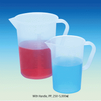 WisdTM PP MeasureTM Beaker, with Precise Graduation·Spout, Autoclavable, 25~5,000㎖ With or Without Handle, Hi-Transparency & Accuracy, 125/140℃ Stable, PP 계량 비커, 정밀눈금