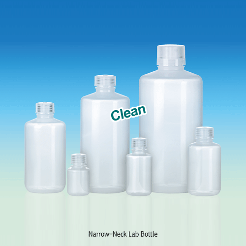 WisdTM 30~1,000㎖ CleanPack PP Narrow-Neck Lab Bottle, Sterile & Non-Sterile With ASTM Screwcap & Double Sealed Leakproof, Autoclavable, PP 세구병, 멸균 & 비멸균, ASTM