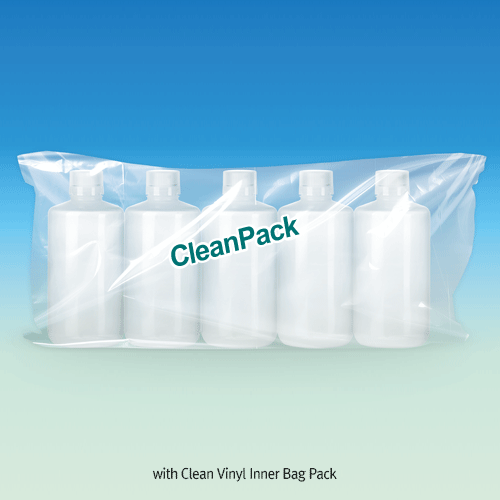 WisdTM 30~1,000㎖ CleanPack PP Narrow-Neck Lab Bottle, Sterile & Non-Sterile With ASTM Screwcap & Double Sealed Leakproof, Autoclavable, PP 세구병, 멸균 & 비멸균, ASTM