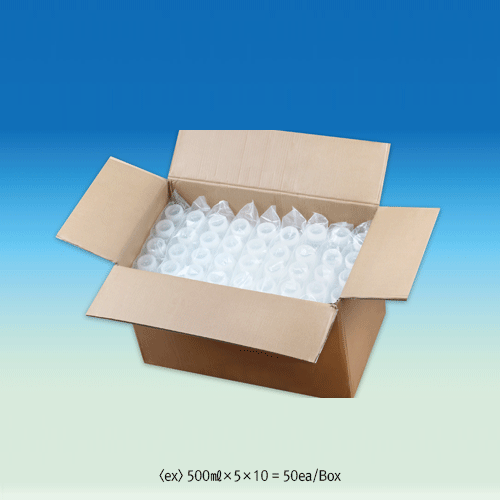 WisdTM 8~1,000㎖ CleanPack PP Wide-Neck Lab Bottle, Sterile & Non-Sterile With ASTM Screwcap & Double Sealed Leakproof, Autoclavable, PP 광구병, 멸균 & 비멸균, ASTM