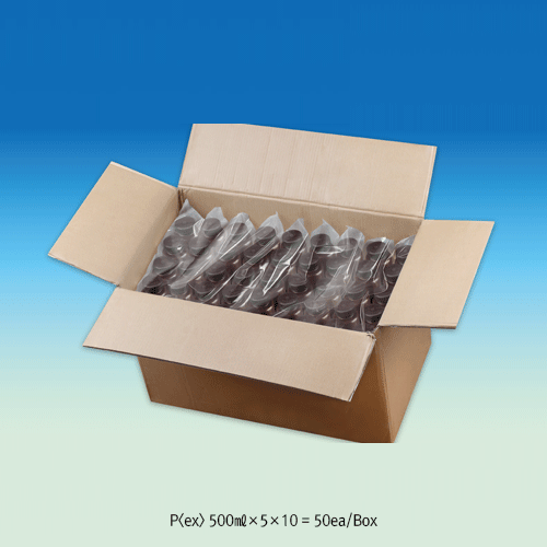 WisdTM 8~1,000㎖ CleanPack PP Amber Wide-Neck Lab Bottle, Sterile & Non-Sterile With ASTM Screwcap & Double Sealed Leakproof, Autoclavable, PP 갈색 광구병, 멸균 & 비멸균, ASTM