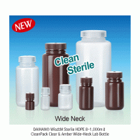 DAIHAN® WisdtM Sterile HDPE 8~1,000mℓ CleanPack Clear & Amber Wide-Neck Lab Bottle With ASTM PP Screwcap & Double Sealed Leakproof, HDPE 광구병, 멸균, ASTM