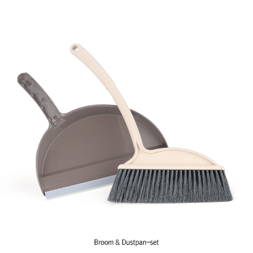 Broom & Dustpan-set, Bristle w285mm, PP Handle with Hanging Hole Ideal for Office or Home use, Polyester Bristle, 빗자루 & 쓰레받이 세트