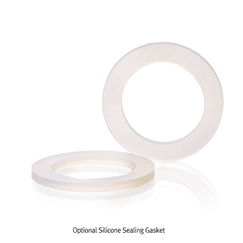 WisdTM Leak-proof GL45 Multiport Connector PP Screwcap, with 1~4 Stainless-steel Port & Silicone Sealing Gasket Suitable for id. 8.0mm Flexible Tubing, 125/140℃ Stable, Autoclavable, 멀티포트 커넥터 캡