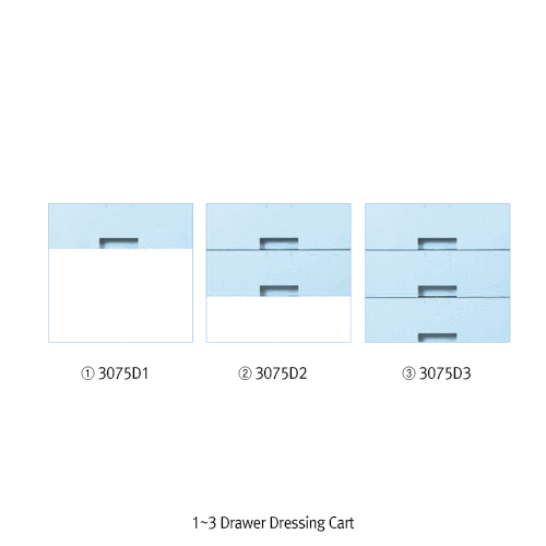 Drawer Dressing Cart, ABS, with 3~6 Drawer, with Guardrail Ideal for Lab·Medical·Industrial, Stop-On Casters, 서랍식 플라스틱 카트