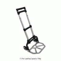 Folding Hand Cart, Aluminum Alloy, Personal-type, Portable, Loading Capacity 70~90kg Ideal for Shopping·Travelling·Moving Stuffs, Height Adjustable, Durable, 접이식 핸드카트