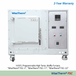 “WiseTherm® FSC” 1,450℃ Programmable High-Temp Muffle Furnace, Exposed Heating Elements-typeWith SIC Heater, Digital PID Control, Short Heat-up Time, 2-Side Heating, without Ceramic Fiber Plate, 1.9~22 Lit고온 디지털 전기로, 디지털 PID 컨트롤 시스템, 2 면 가열 방식