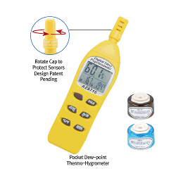 DAIHAN-brand® Pocket Dew-point Thermo-Hygrometer of Temp / RH% / DP℃, Max/Min, Hold Optional Ext. Temp Probe(-20+70℃), -20+50℃, 0~100% RH, -78.7+50℃ DP, 포켓 다기능 이슬점 온습도계
