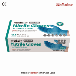 DAIHAN® mediclinTM Premium Nitrile Clean Glove, for Medical & Exam, L240mm, Medicaluse With Textured, Powder Free, Ambidextrous, Premium Grade AQL 1.5, 니트릴 장갑, 실험·의료용