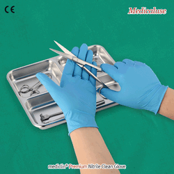 mediclin Premium Nitrile Clean Glove, for Medical & Exam, L240mm, Medicaluse With Textured, Powder Free, Ambidextrous, Premium Grade AQL 1.5, 니트릴 장갑, 실험·의료용