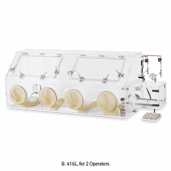 DAIHAN® Premium 15mm PMMA Heavy Duty Glove Box Complete Set, with Natural Rubber Glove and Transfer Chamber With Internal Outlet, Foot S/W for Internal Pressure Regulation, Vacuum Pressure 1 Torr, for 1 & 2 Operators, 프리미엄 안전 글러브박스, 1 & 2인용