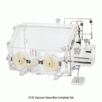 DAIHAN® Premium 40mm PMMA Vacuum Glove Box Complete Set, Natural Rubber Glove & Transfer Chamber, for 1 Operator With Internal Outlet, Foot S/W for Internal Pressure Regulation, Vacuum Pressure 10 Torr, 프리미엄 진공 글러브박스/음압박스, 1인
