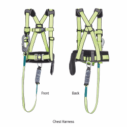 Dongmyung® Chest or Full Body Harness, Antistatic, Washable, One Touch BuckleWith Webbing Rope·Waist & Shoulder Pad, Suitable for Industrial, KCS Certified, 안전 벨트