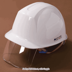 Dongmyung® Safety ABS Helmet, Screw-type Considering Head Size, with or without Goggle Suitable for Industrial, Adjustable Length Chinstrap, 안전모