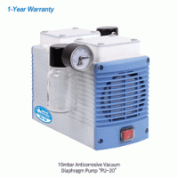 DAIHAN® 10mbar Anticorrosive Vacuum Diaphragm Pump “PU-20”, with Fine Regulator and Moisture Trap, 18Lit/min With Built-in Thermal Protection, Quit and Low Vibration, 내부식성 저소음/저진동 진공 다이어프램 펌프