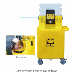 On-Site® Portable Emergency Eyewash Station, Gravity-fed, 27Lit Ideal for Labs & Industrial Sites, 눈 응급세척 장치, 이동형