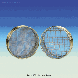 DAIHAN® Standard Test Sieve, with Brass-Frame, Stainless-steel Cloth, Dia.Φ203×H41mm, Wire Mesh ( ■ ) Hole표준망체, 국산표준망체, KS/ASTM/ISO 규격에 준함.