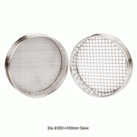 DAIHAN® Φ200×h50mm All Stainless-steel Standard Test Sieve, with Stainless-steel Mesh-Holes(■) 표준망체, 스테인레스 메쉬홀(■), ASTM/ISO 규격에 준함.