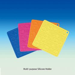Multi-purpose Silicone Holder·Stand·Gripper, 4-Color, Square-type Ideal for Hot or Cold Protection, Heat Resistant up to 230℃, 실리콘 내열 패드/받침