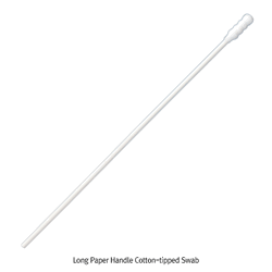 Long Paper Handle One Cotton-tipped Swab, Multi-use, L150mm, 1Tip Φ5.3mm With Antibacterial·Spiral-Shaped Cotton tip, 100pcs/Zipper Bag, 종이 핸들 나선면봉