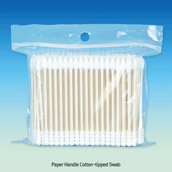Paper Handle Cotton-tipped Swab, Double-Ended, L78mm, 2Tips Φ5.3mm Ideal for Cleaning Mini-or Micro-Articles, 200pcs/Zipper bag, 종이 핸들 양면 다용도면봉