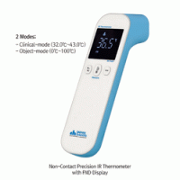 DAIHAN® Non-Contact Precision Healthcare IR Thermometer “The01”, Precison 0.1 Divi. With FND Display, Ergonomic Hand Grip, Clinical-mode(32.0℃~43.0℃/±0.3℃) & Object-mode(0℃~100℃/±1.5℃) 비접촉식 적외선 정밀 온도계, 체온계 겸용, 듀얼측정모드