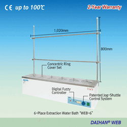 DAIHAN® Extraction Water Bath “WEB”, with Concentric Ring Cover Sets & Holding Frame, 4·6·8 place Ideal for Gentle Extraction·Soxhlet Extraction·COD Determination, Digital Fuzzy Control, Back Light LCD, up to 100℃, ±0.2℃ 다용도 추출용 항온수조, 4·6 ·8 구, 컨센트릭 