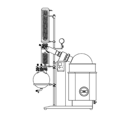 DAIHAN® 50 Lit Digital Rotary Evaporator “WEV-1050”, Large Capacity, Vertical Type, with Electric & Manual Lift Bath With Digital Controlled Stainless-steel Bath 99℃, 20~110 rpm, 19 Lit/h, Cooling Surface 14,500 cm2, 대용량 회전식 증발 농축기