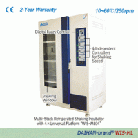 DAIHAN® multi-stack refrigerated shaking incubator “WIS-ML”, Orbital Motion, with 2 & 4 Universal Platform With digital fuzzy control, 2 or 4 Independent Shaking Speed Control, 10℃~60℃, 30~250 rpm, 2 & 4 stack 대형 멀티 진탕 배양기, 고정밀 디지털 퍼지 제어, 2 & 4 Unive