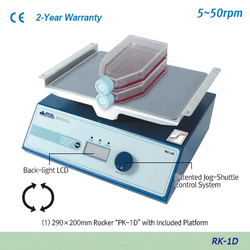 DAIHAN® Programmable digital Rocker “RK”, Digital Feedback Control, 5~50 rpm, with Certi. & Traceability With 290×200mm or 300×300mm Platform with Non-slip Ruuber Mat, Smooth Start & Wave Motion, tilt angle ±6˚/±9˚ 디지털 락커, 디지털 피드백 컨트롤 시스템, 부드러운 시동 동작