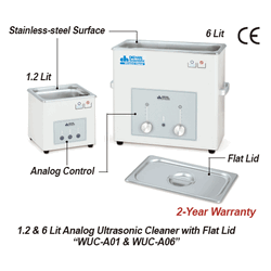 DAIHAN® Analog Ultrasonic Cleaner “WUC-A”, Timer/Temp Output Controller, with Certi. & Traceability, 1.2~22 Lit With Stainless-steel Flat Lid, Highly Effective Cleaning, up to 85℃, 0~30min, 40kHz Frequency, without Basket 초음파 세척기, 온도 및 시간 설정, 고효율, 다용